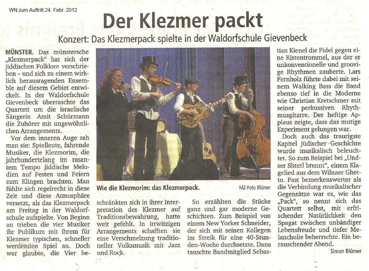 Presse 5. 10 2012 Auftritt Laer