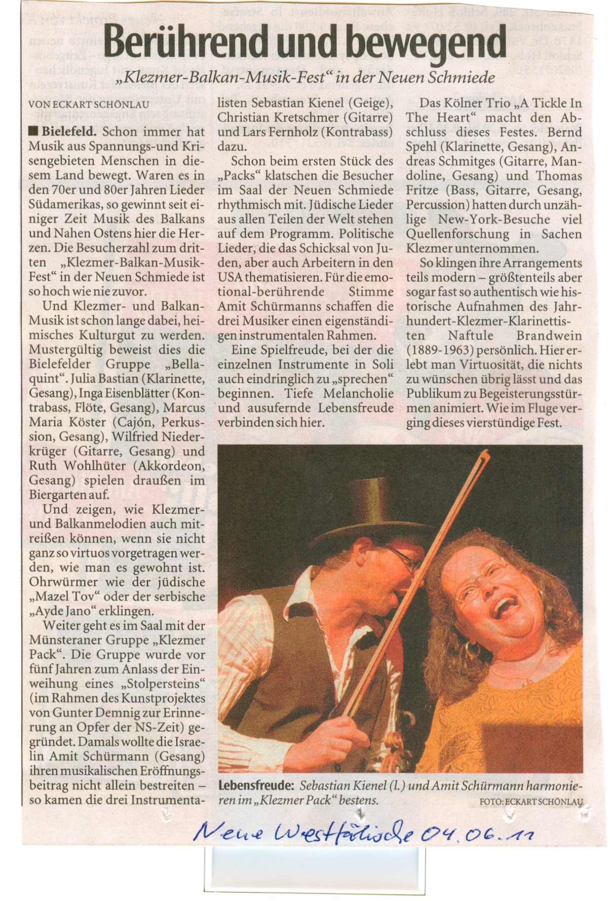 Presse 5. 10 2012 Auftritt Laer